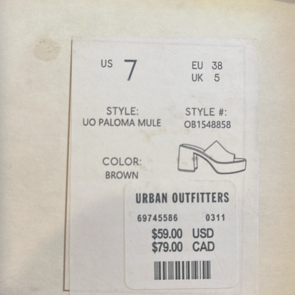 Urban Outfitters Paloma Mule Brown platform shoes size 7 - Picture 11 of 13